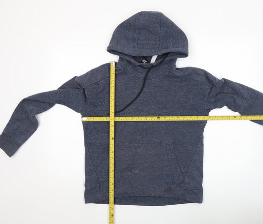 Adidas Women's Blue Pullover Hoodie Size 12 M Cotton Blend