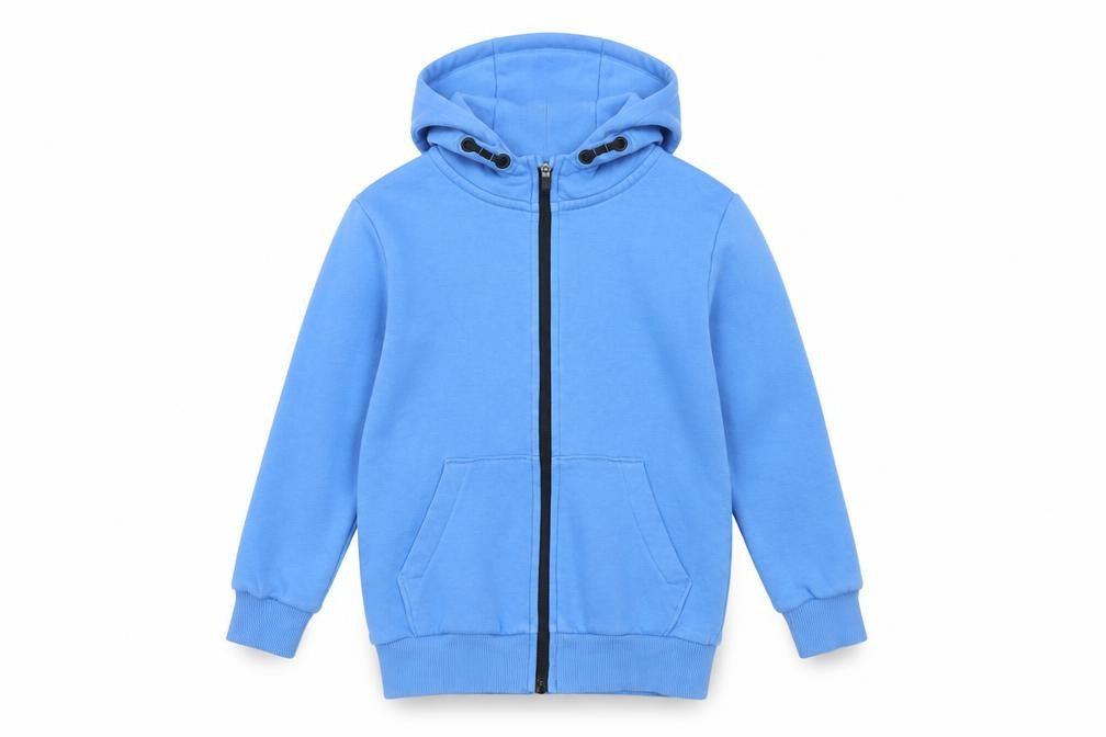 F&F Boys Blue Full Zip Hoodie 7-8 Years Cotton Blend Casual