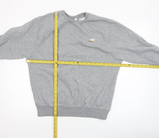 Nike Men's Grey Small Crew Neck Pullover Sweatshirt