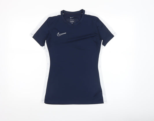 Nike Womens Blue Dri-Fit XS Slim Fit Short Sleeve Active T-Shirt