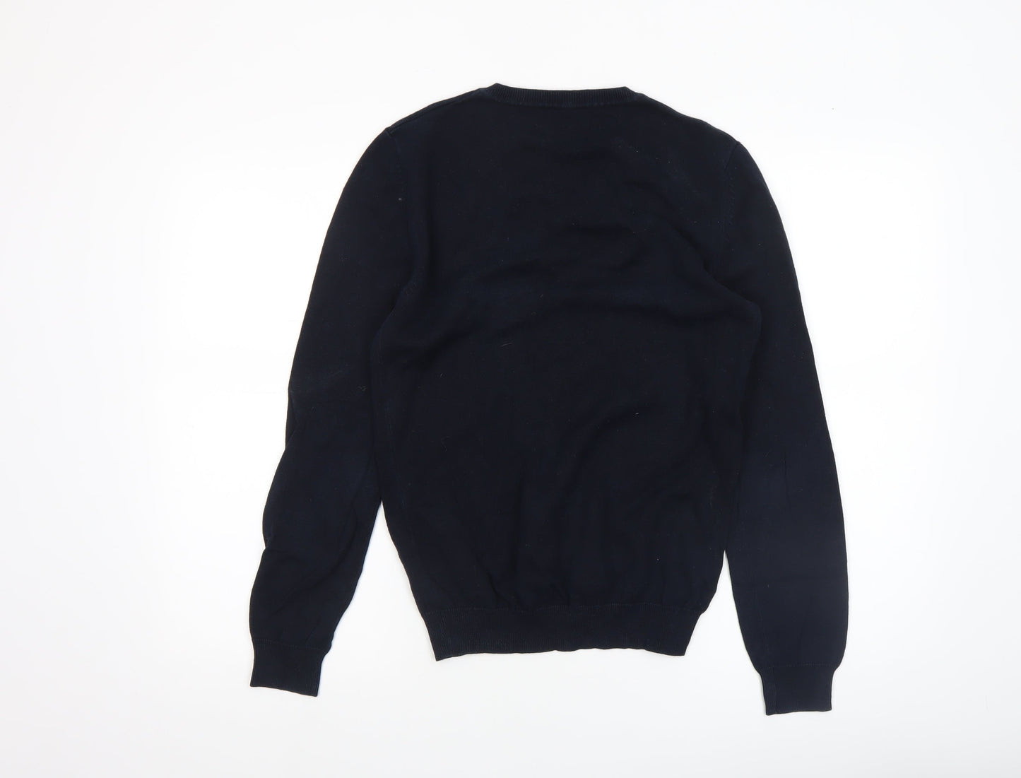 Celio Men’s Black V-Neck Cotton Pullover Jumper Size S