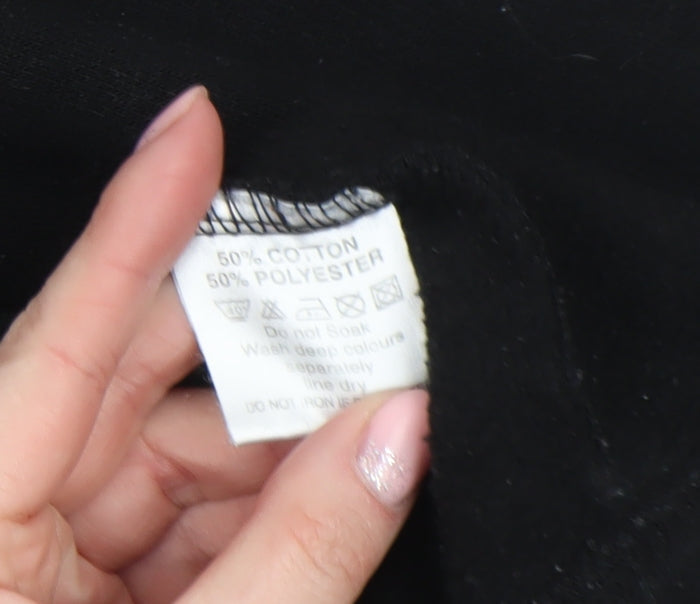 Superdry Men's Black Pullover Hoodie M Logo Graphic Fleece