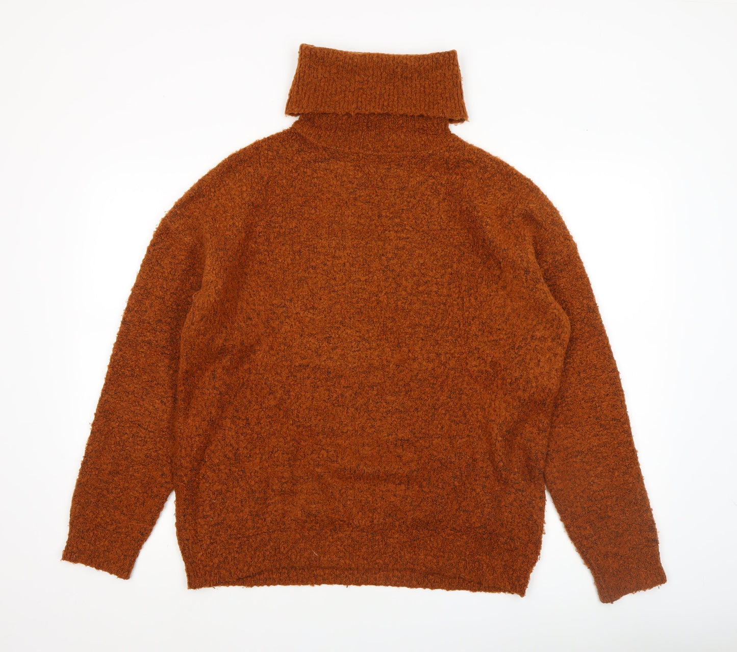 Dorothy Perkins Women Brown Roll Neck Chunky Knit Pullover Jumper Size S