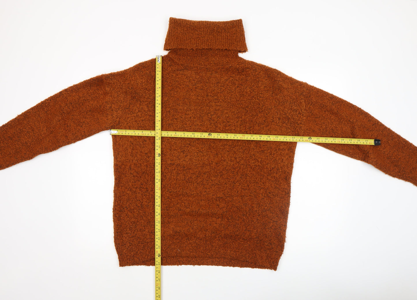 Dorothy Perkins Women Brown Roll Neck Chunky Knit Pullover Jumper Size S