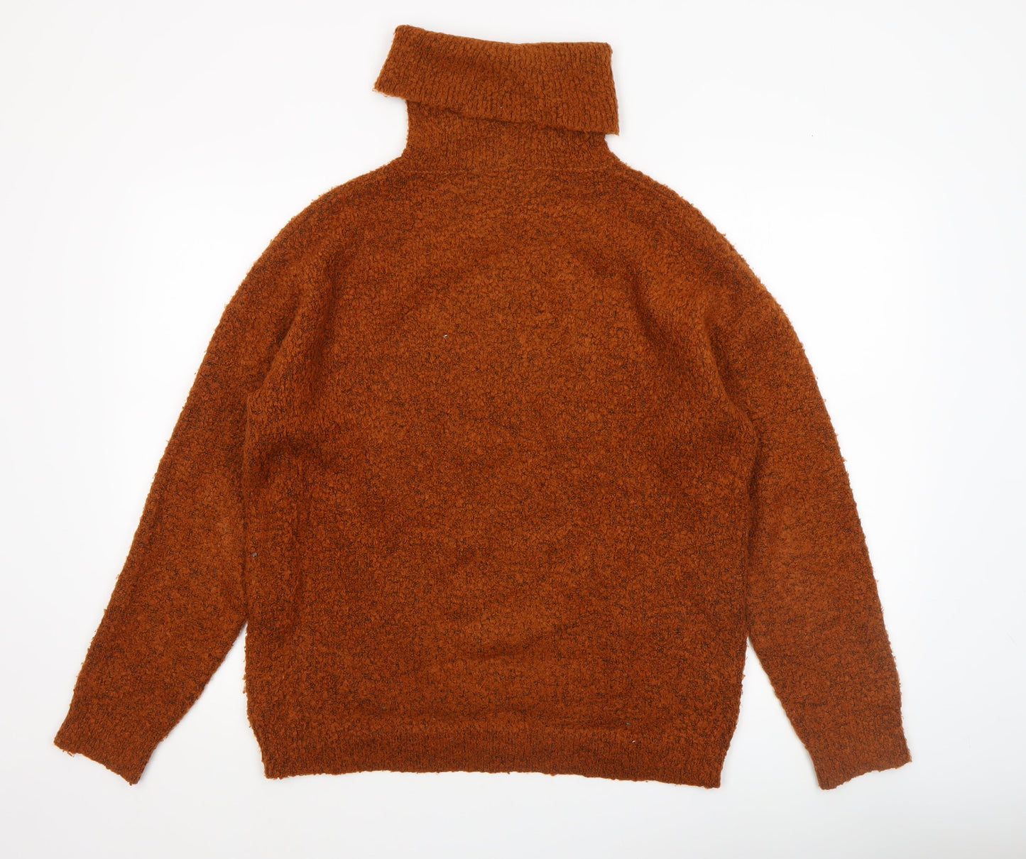 Dorothy Perkins Women Brown Roll Neck Chunky Knit Pullover Jumper Size S