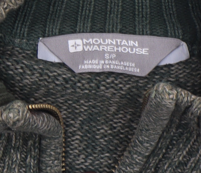 Mountain Warehouse Men’s Green Cotton 1/2 Zip Jumper Size S