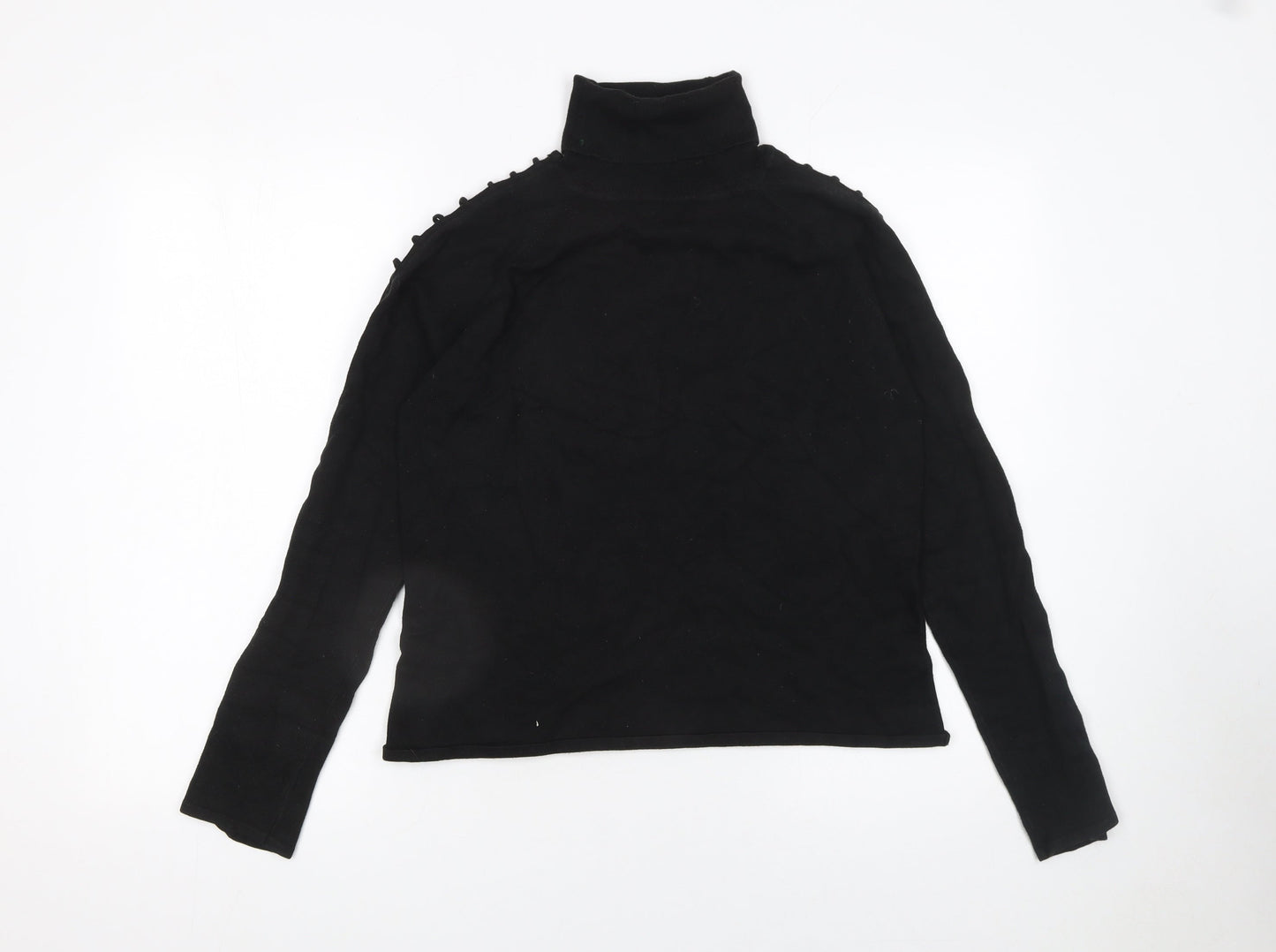 Amaranto Womens Black Roll Neck Long Sleeve Knit Pullover Jumper Size 16