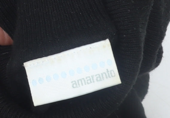 Amaranto Womens Black Roll Neck Long Sleeve Knit Pullover Jumper Size 16