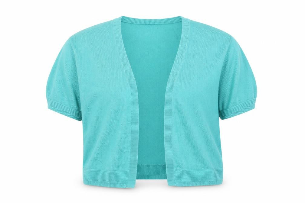 Tu Women’s Green Short Sleeve Open Knit Cardigan Size 12