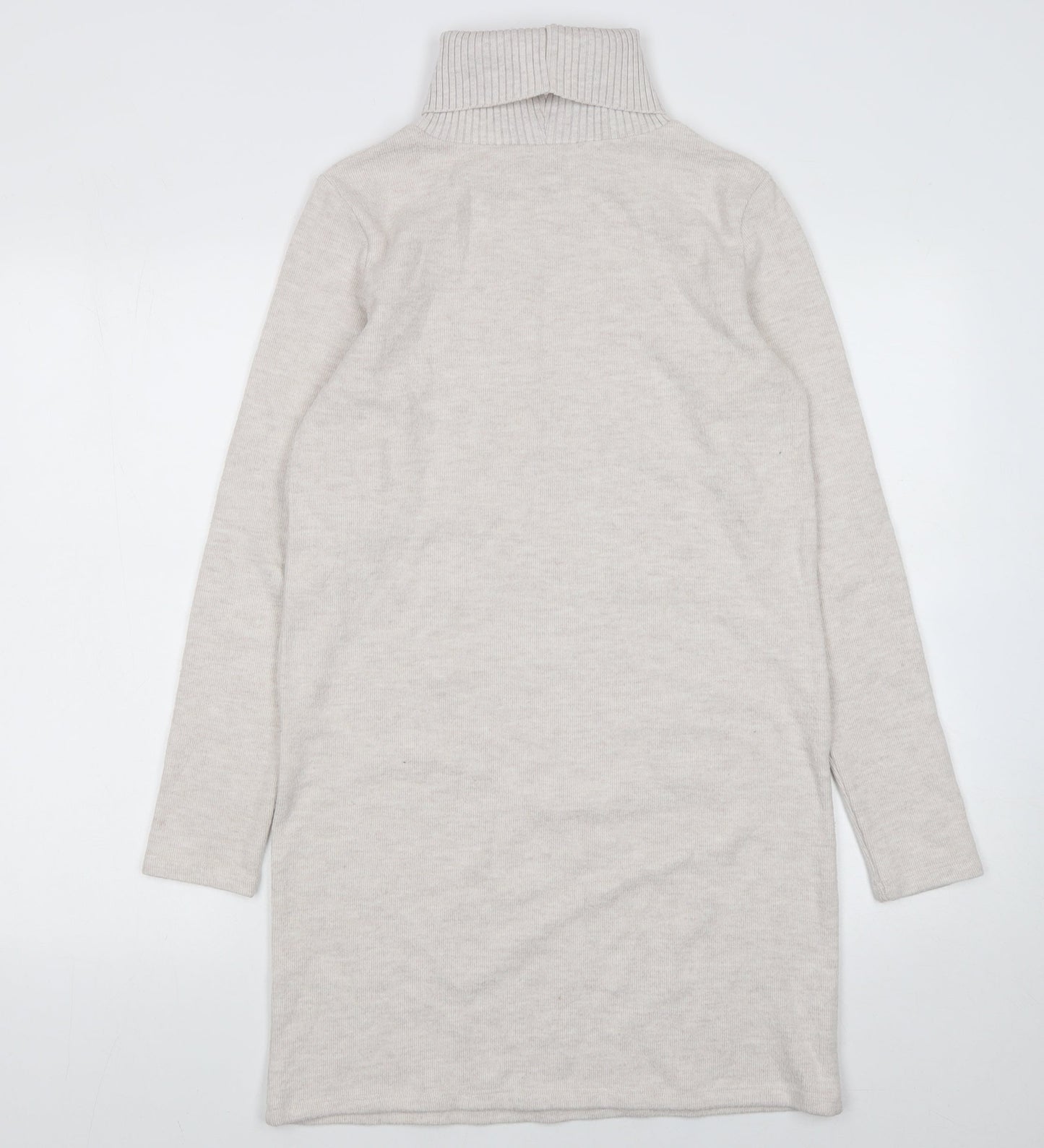 George Women Beige Size 10 Roll Neck Knit Sweater Dress