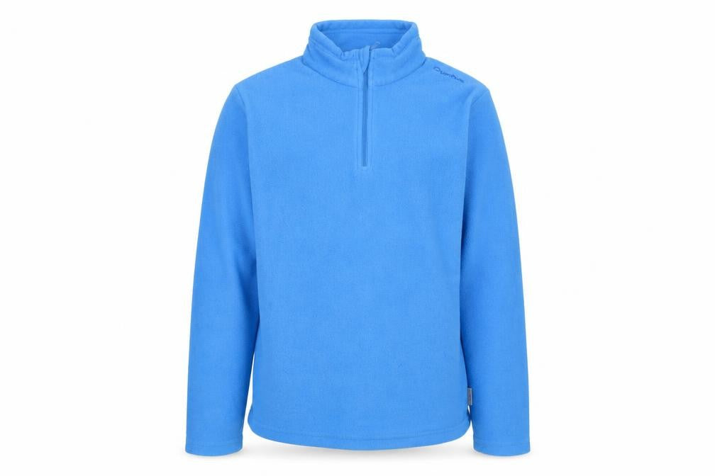 Front view of Oxylane boys’ blue fleece 1/4 zip pullover sweatshirt 14 years