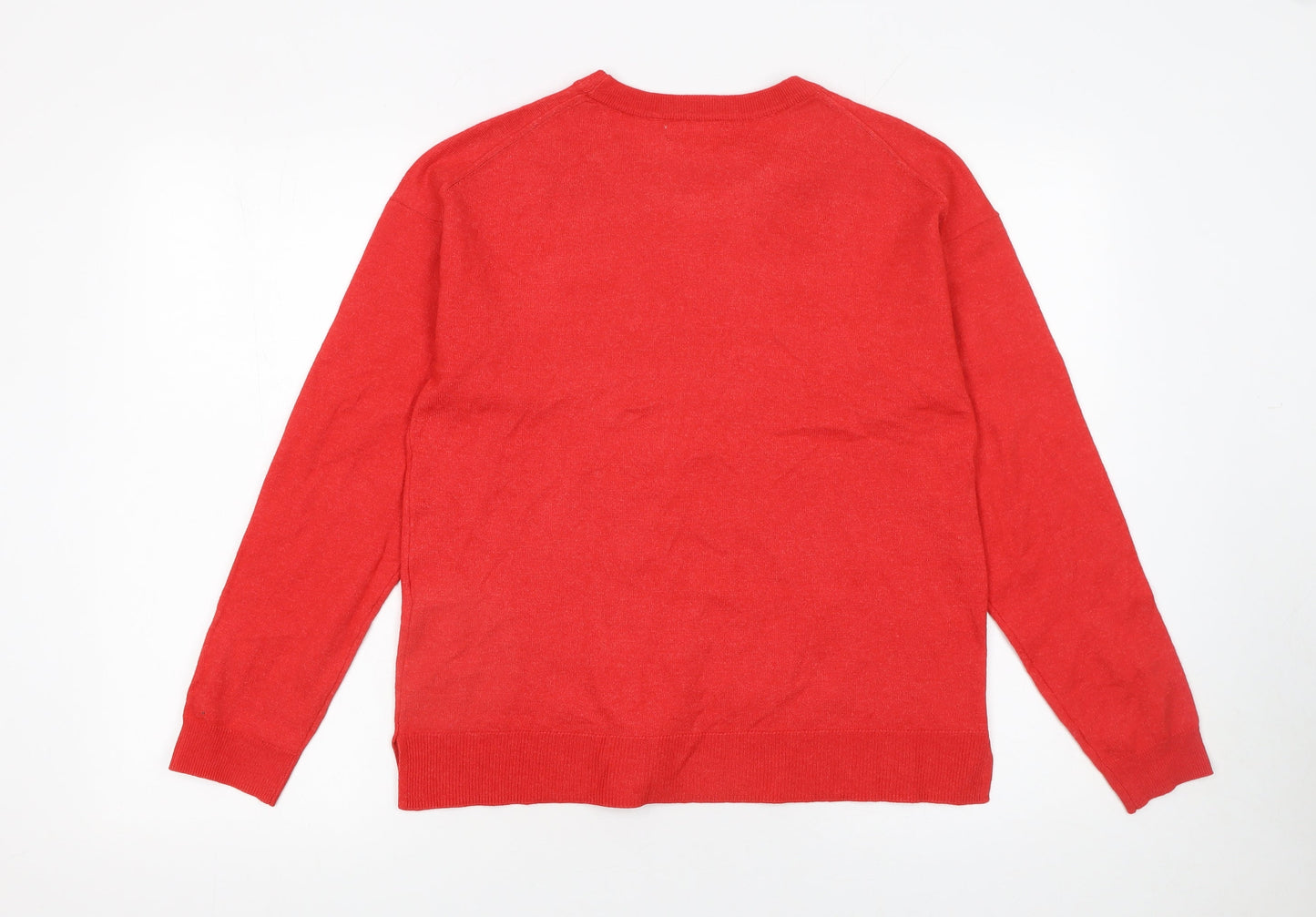 Primark Womens Red Crew Neck Pullover Jumper Size S