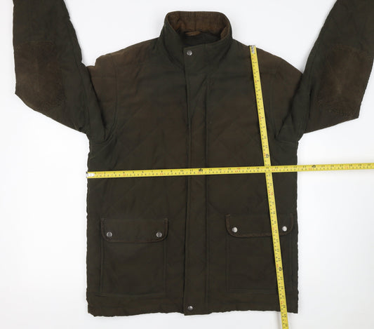 James Pringle Men's Brown Quilted Mid-Length Jacket M