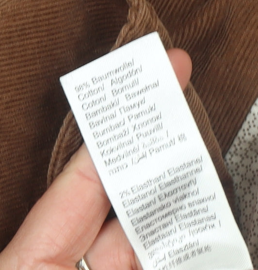 Tom Tailor Women Brown Corduroy Slim Fit Single-Breasted Blazer Size 8