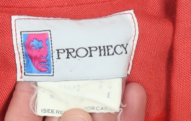 Prophecy Women's Red Linen Blend Single-Breasted Blazer Size 10