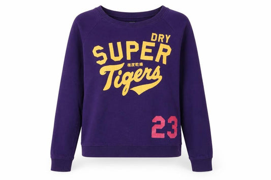 Superdry Women's Purple Cotton Sweatshirt Size S Graphic Print