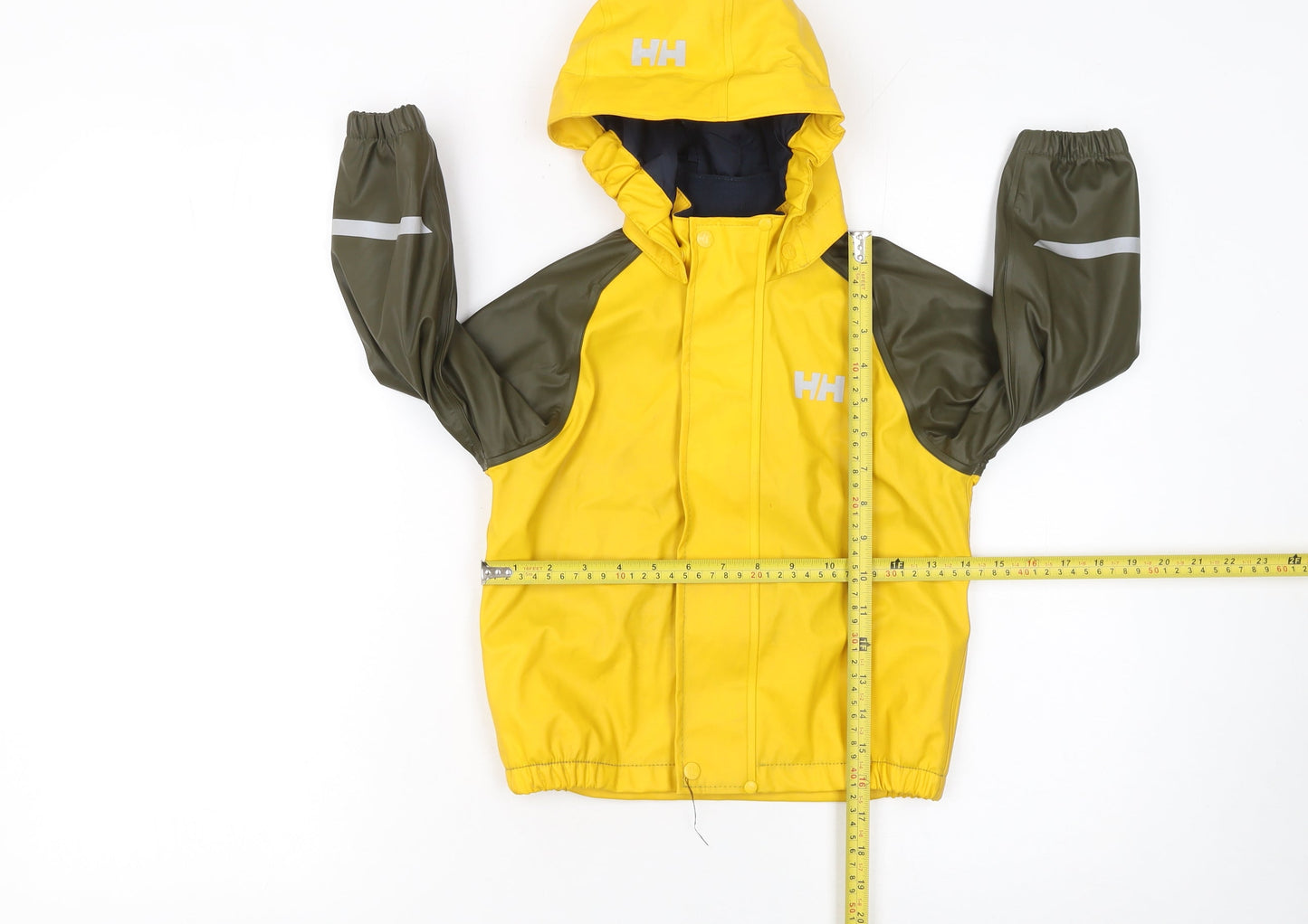 Helly Hansen Boys Yellow Waterproof Rain Coat Jacket 3 Years Hooded Lined