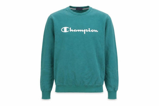 Champion Men’s Green Pullover Sweatshirt Small Crew Neck Sports Logo