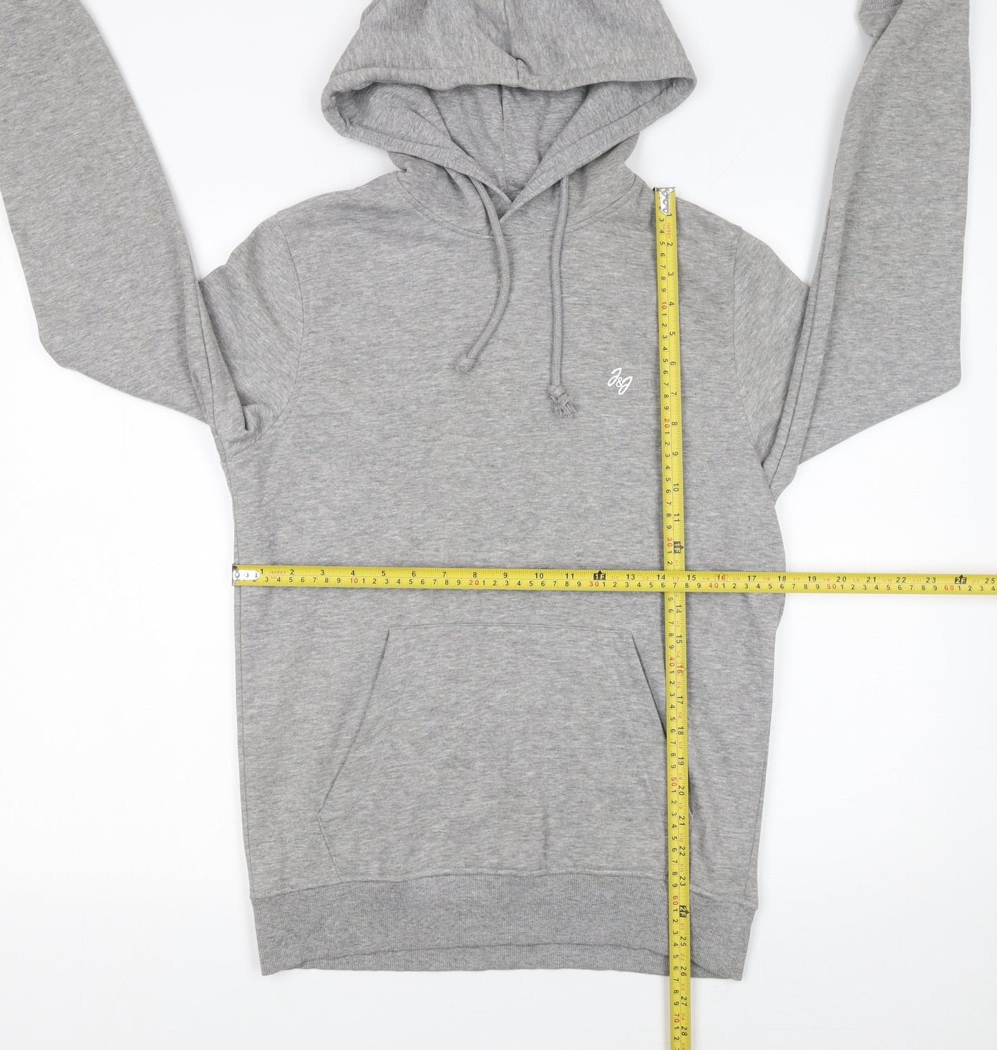 Jack & Jones Men's Grey Pullover Hoodie Size S Regular Fit