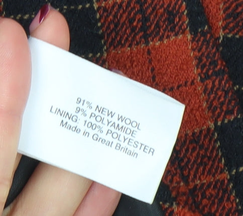 Country Casuals Women Red Check Wool Blend Long Sleeve Jacket Size 8