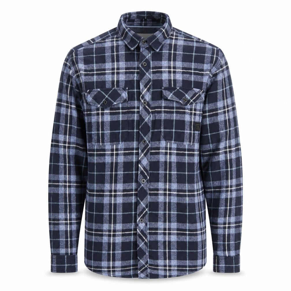 Jack & Jones Men's Blue Check Long Sleeve Flannel Shirt Size M