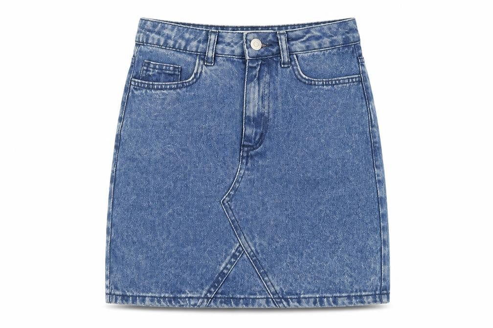 New Look Womens Blue Denim Short Skirt Size 6 High Rise Casual