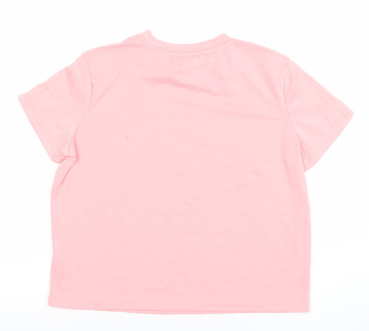 SHEIN Girls Pink Graphic Quote Short Sleeve T-Shirt Size 12 Years