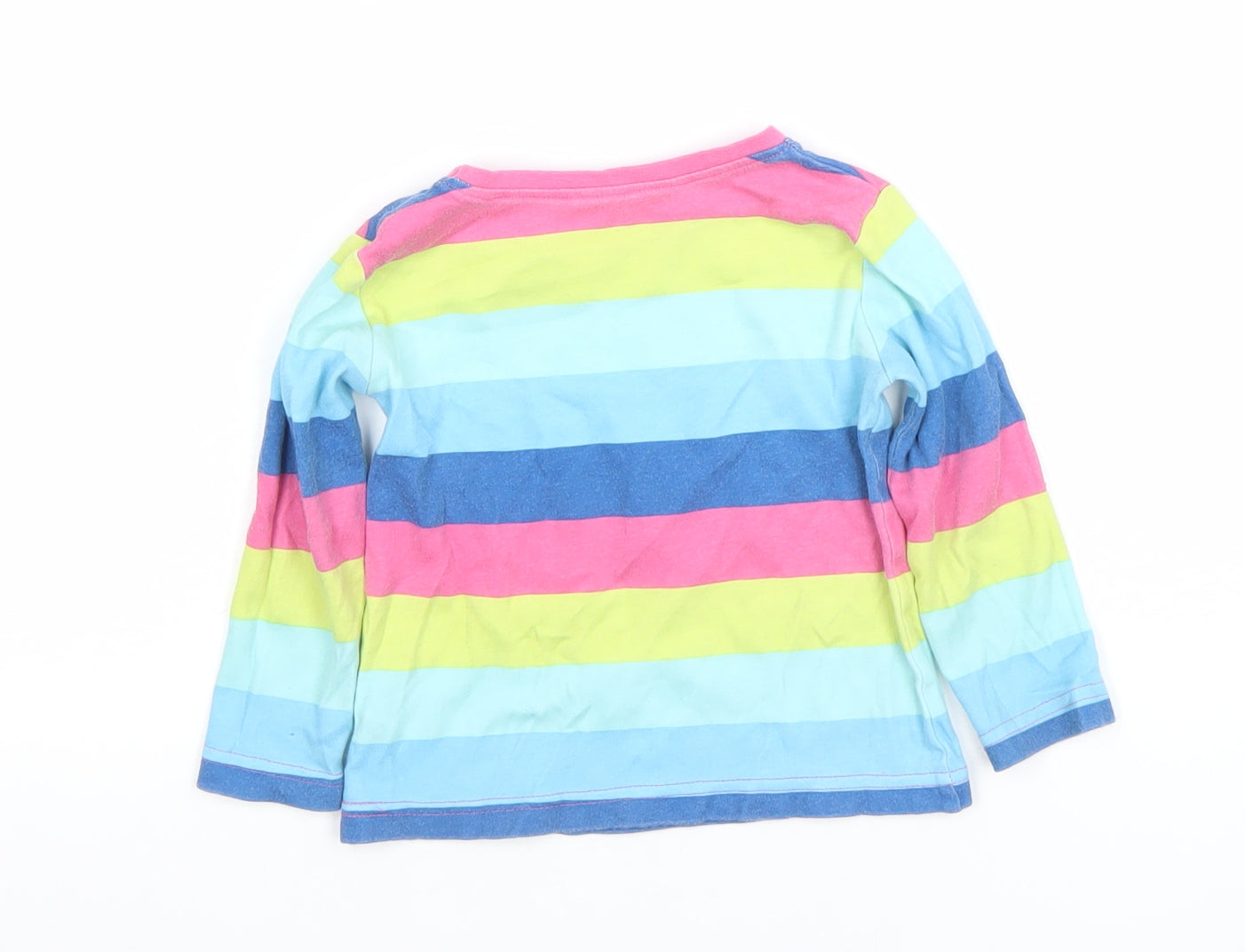 St Bernard Girls Multicoloured Stripe Long Sleeve Cotton T-Shirt 2 Years