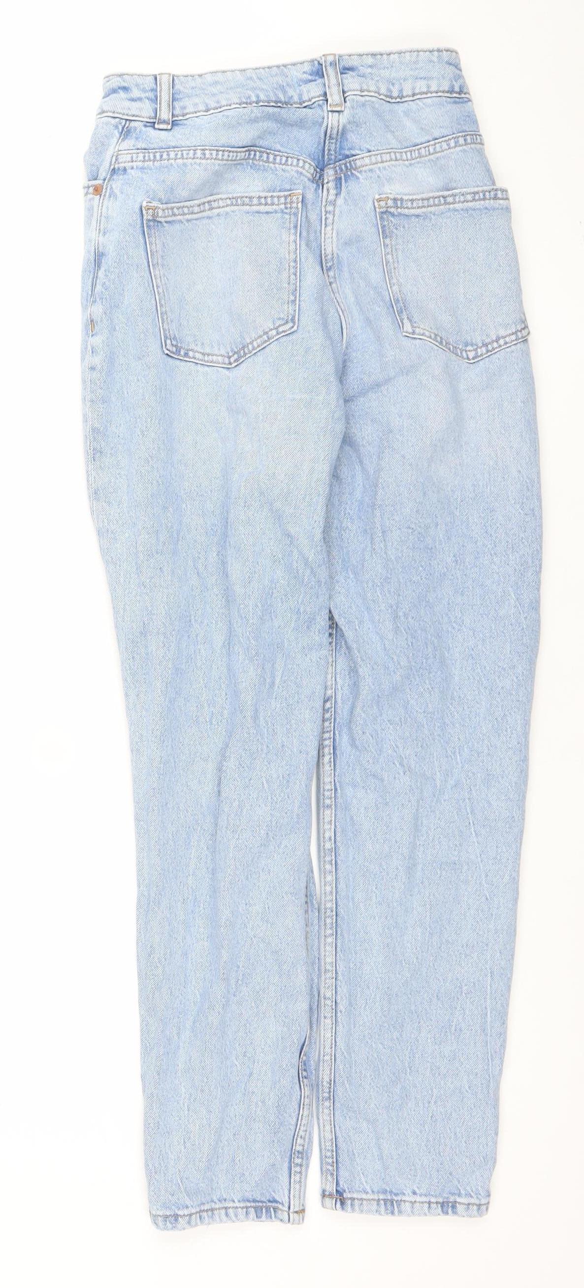Primark Women Blue Boyfriend Distressed Denim Jeans Size 6