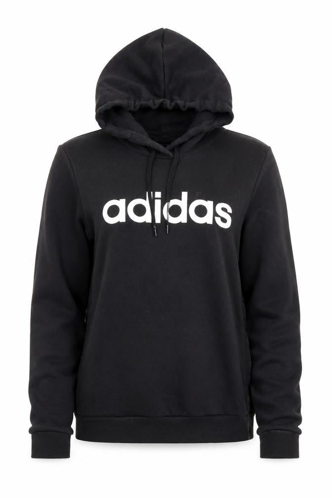 Adidas Women Black Pullover Hoodie Size Small Cotton Blend Logo