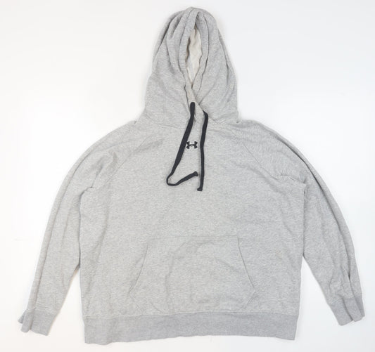 Under Armour Men’s Grey XL Pullover Hoodie Relaxed Fit Cotton Blend