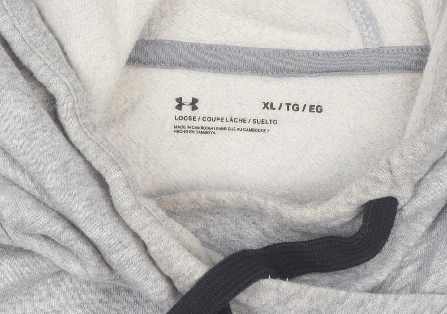 Under Armour Men’s Grey XL Pullover Hoodie Relaxed Fit Cotton Blend