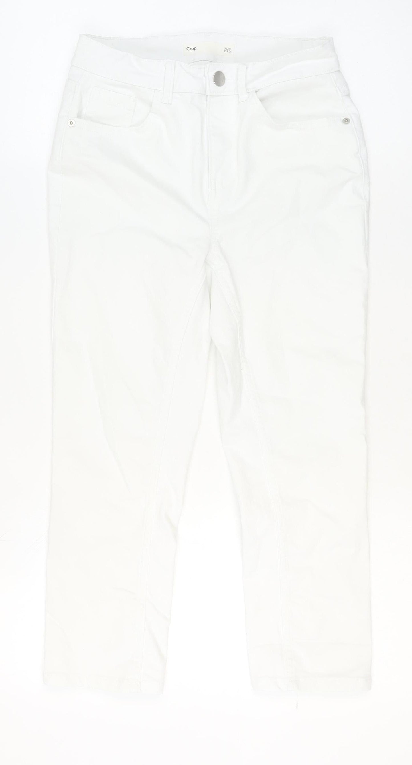 Dunnes Stores Women’s White Crop Jeans Size 8 Regular Fit