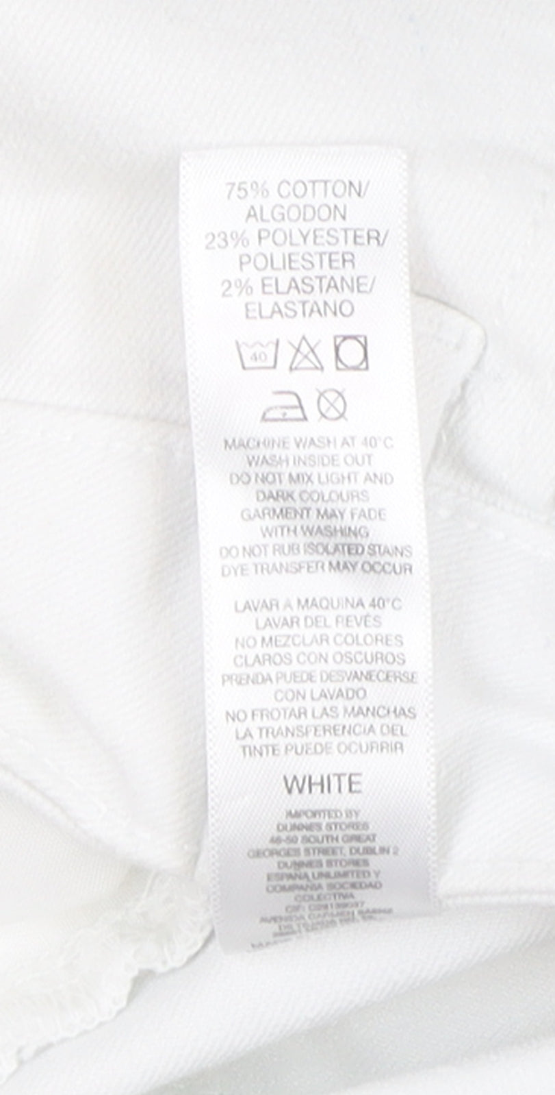 Dunnes Stores Women’s White Crop Jeans Size 8 Regular Fit