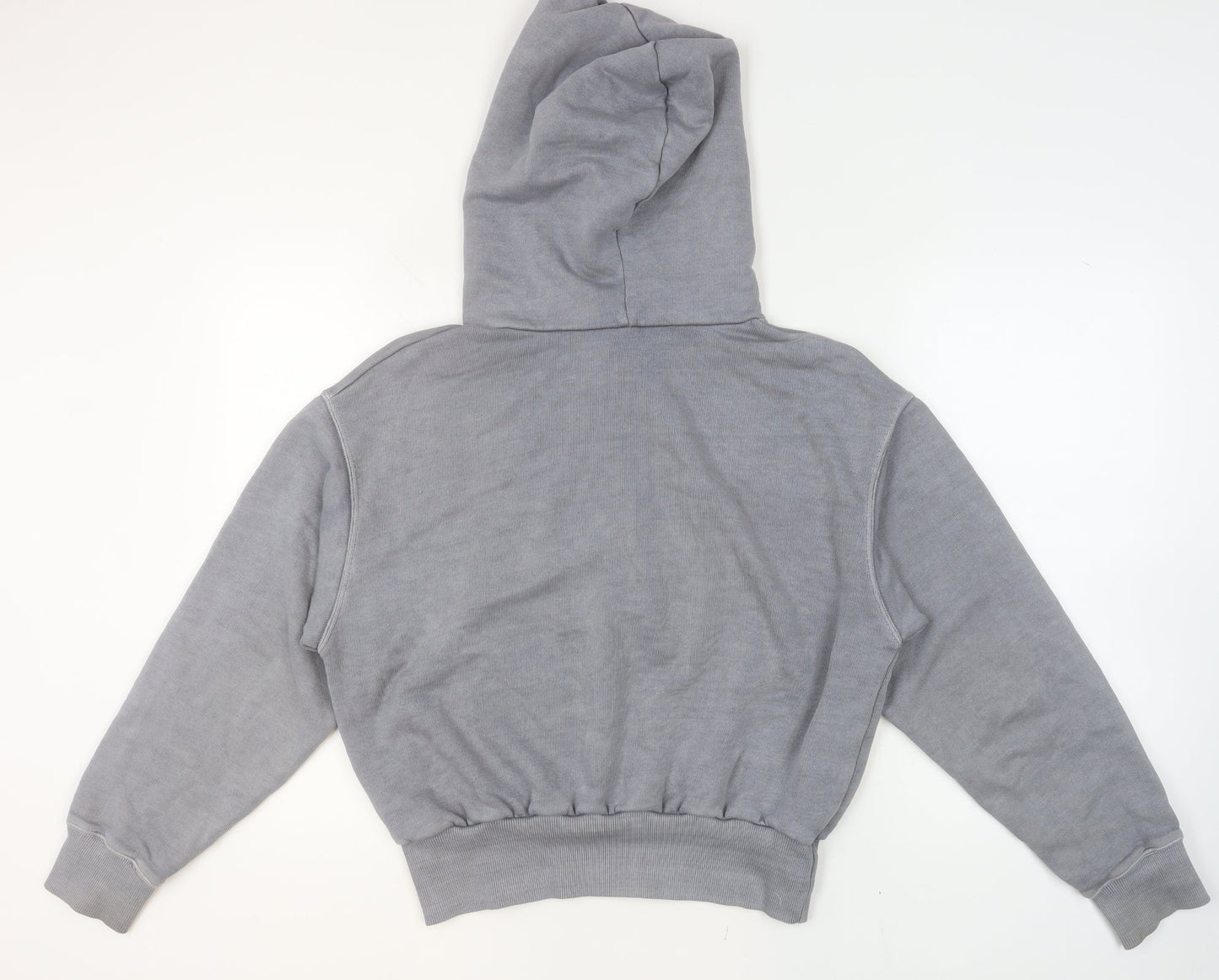 ZARA Womens Grey Cotton Pullover Hoodie Size M