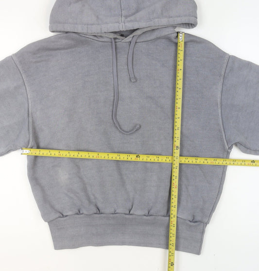 ZARA Womens Grey Cotton Pullover Hoodie Size M