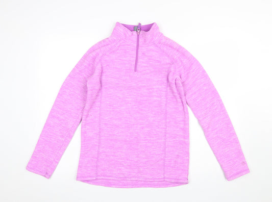 Champion Girls Pink Fleece 1/4 Zip Pullover Sweatshirt XL 14-16 Years