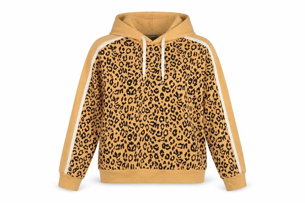 Next Women's Beige Leopard Print Hoodie M Cotton Blend