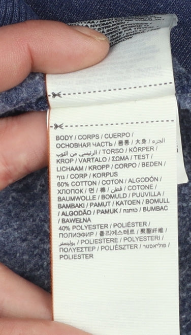 Superdry Women's Blue Pullover Hoodie Small Cotton Blend Casual