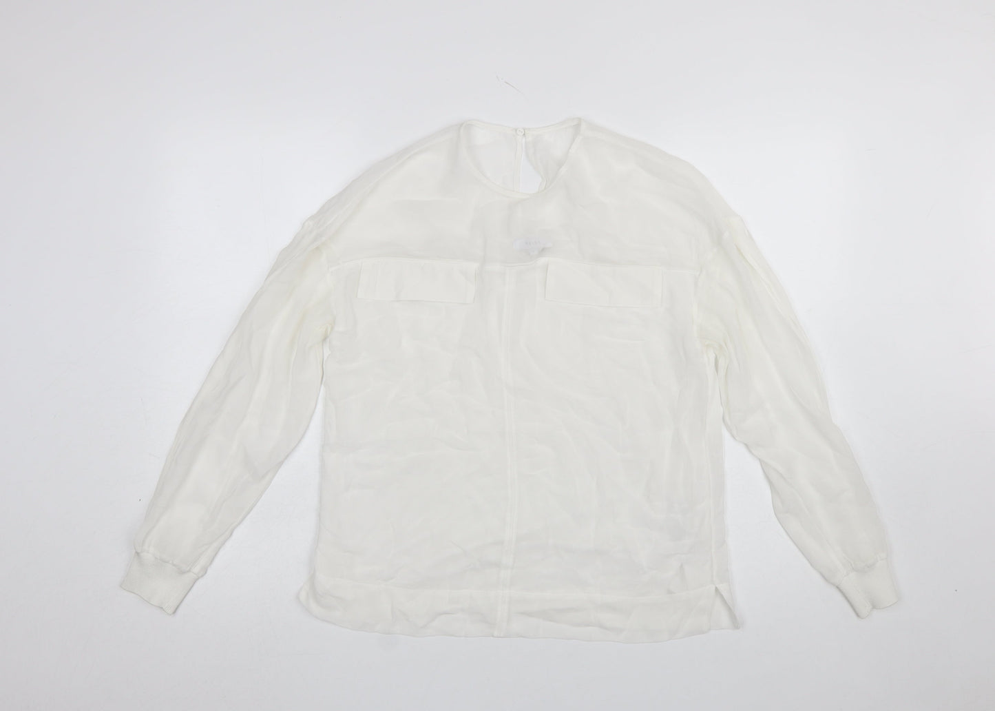 Reiss Women’s White Long Sleeve Viscose Blouse Size S