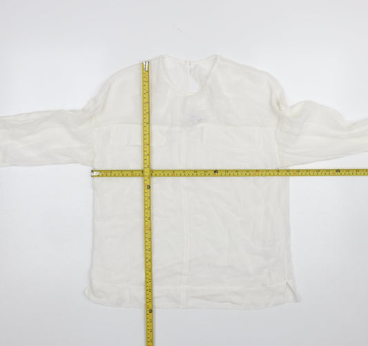 Reiss Women’s White Long Sleeve Viscose Blouse Size S