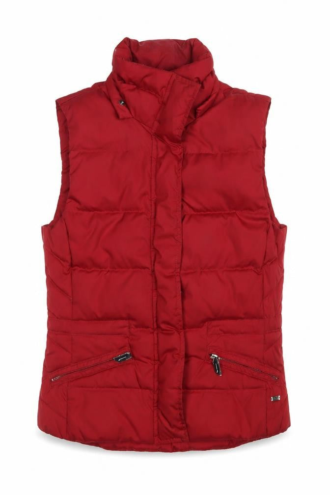 Front view of ESPRIT Women Red XS Puffer Waistcoat Lightweight Sleeveless Gilet