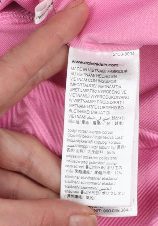Calvin Klein Women’s Pink Biker Activewear Shorts M Slim Fit