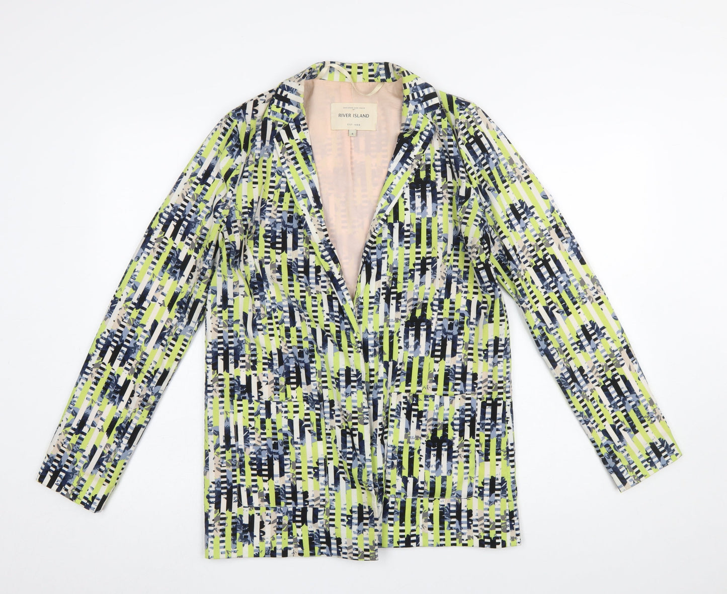 River Island Women's Multicoloured Blazer Jacket Size 6 Polyester Lined