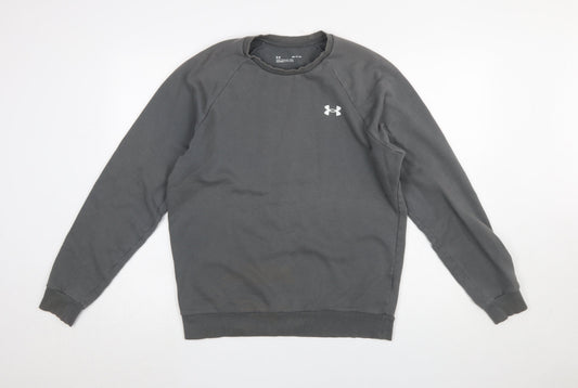 Under Armour Men Grey Small Pullover Crew Neck Sweatshirt