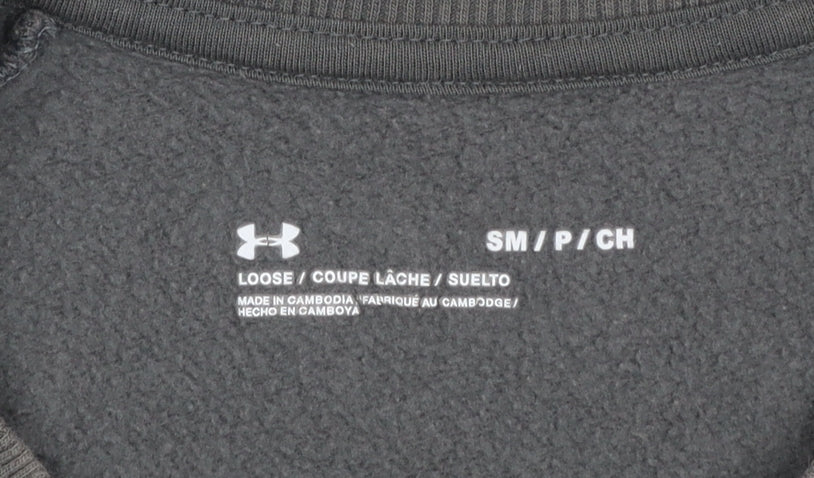 Under Armour Men Grey Small Pullover Crew Neck Sweatshirt