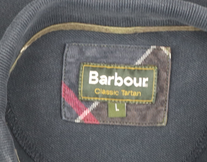 Barbour Men's Blue Long Sleeve Cotton Polo Shirt Size L