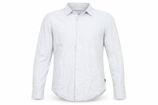 Superdry Studios Men's Grey Cotton Long Sleeve Dress Shirt L