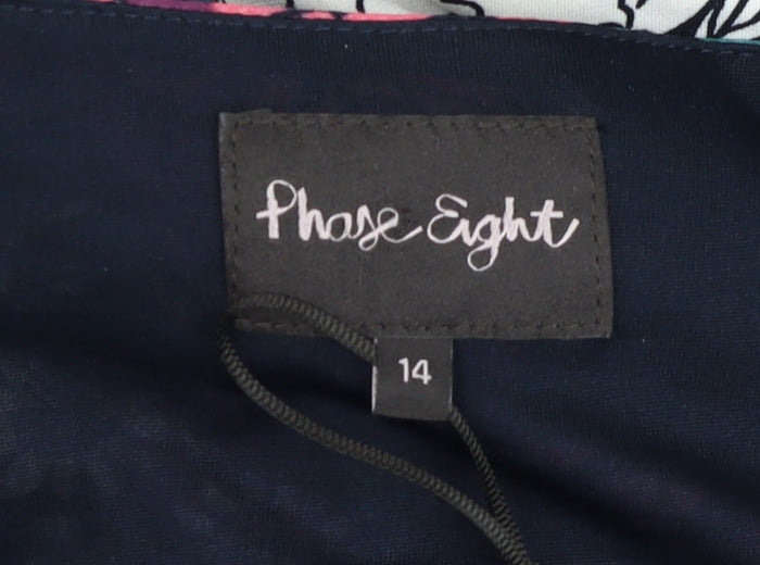 Phase Eight Women’s Blue Floral Wide-Leg Sleeveless Jumpsuit Size 14