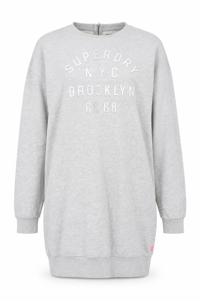 Superdry Women Grey XL Pullover Sweatshirt with Logo Detail